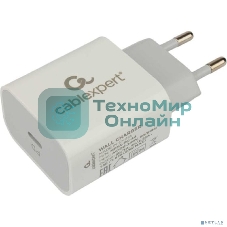 Сетевое зарядное устройство Cablexpert 20Вт, 3А, QC3.0/PD, 1xType-C, белый, пакет