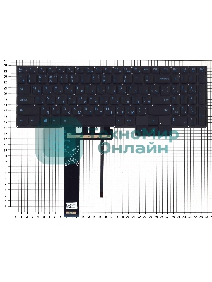 Клавиатура для ноутбука Lenovo IdeaPad Gaming 3-15ARH05 черная синяя подсветка
