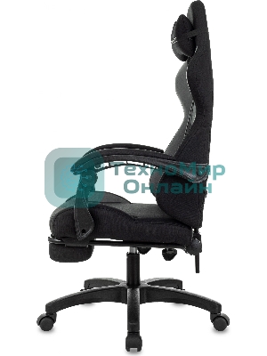 Кресло Zombie Shadow черный/серый, ткань, подставка для ног