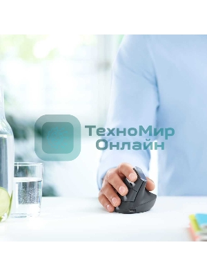 Мышь беспроводная/проводная Logitech MX Vertical графитовый, 4000 dpi, радиоканал, Bluetooth, USB, кнопки - 6