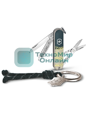 Нож перочинный Victorinox Classic SD New York Style (0.6223.E223) 58мм 7 функций зеленый подар.коробка