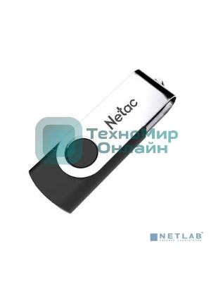 Флешка USB Netac U505 (NT03U505N-016G-20BK), 16Gb, USB 2.0, R/W 70/30, черный/серебристый