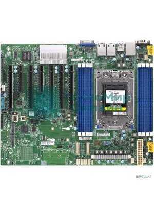 Материнская плата серверная Supermicro H12SSL-NT-B, SP3, чипсет встроен в процессор, 8xDDR4, 8xSATA, 2xM.2, 5xPCI-E 4.0 x16, 2xPCI-E x8, 2x10Gb LAN, 4xUSB-A 3.0, 1xVGA, 1xCOM, ATX