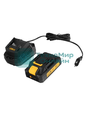 Портативная аккумуляторная газонокосилка Denzel CLM-22, Li-ion, 20В, 220 мм