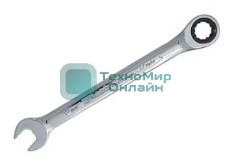 Ключ комбинированный трещоточный Matrix 17 мм, CrV зеркальный хром professional