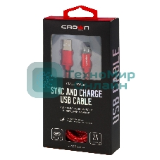 Кабель Crown USB - microUSB CMCU-3072M red
