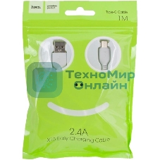 Кабель USB 2.0 HOCO X13, AM/Type-C M, белый, 1м