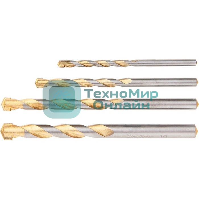 Набор сверл Matrix по бетону Golden Line 5 - 6 - 8 - 10 мм