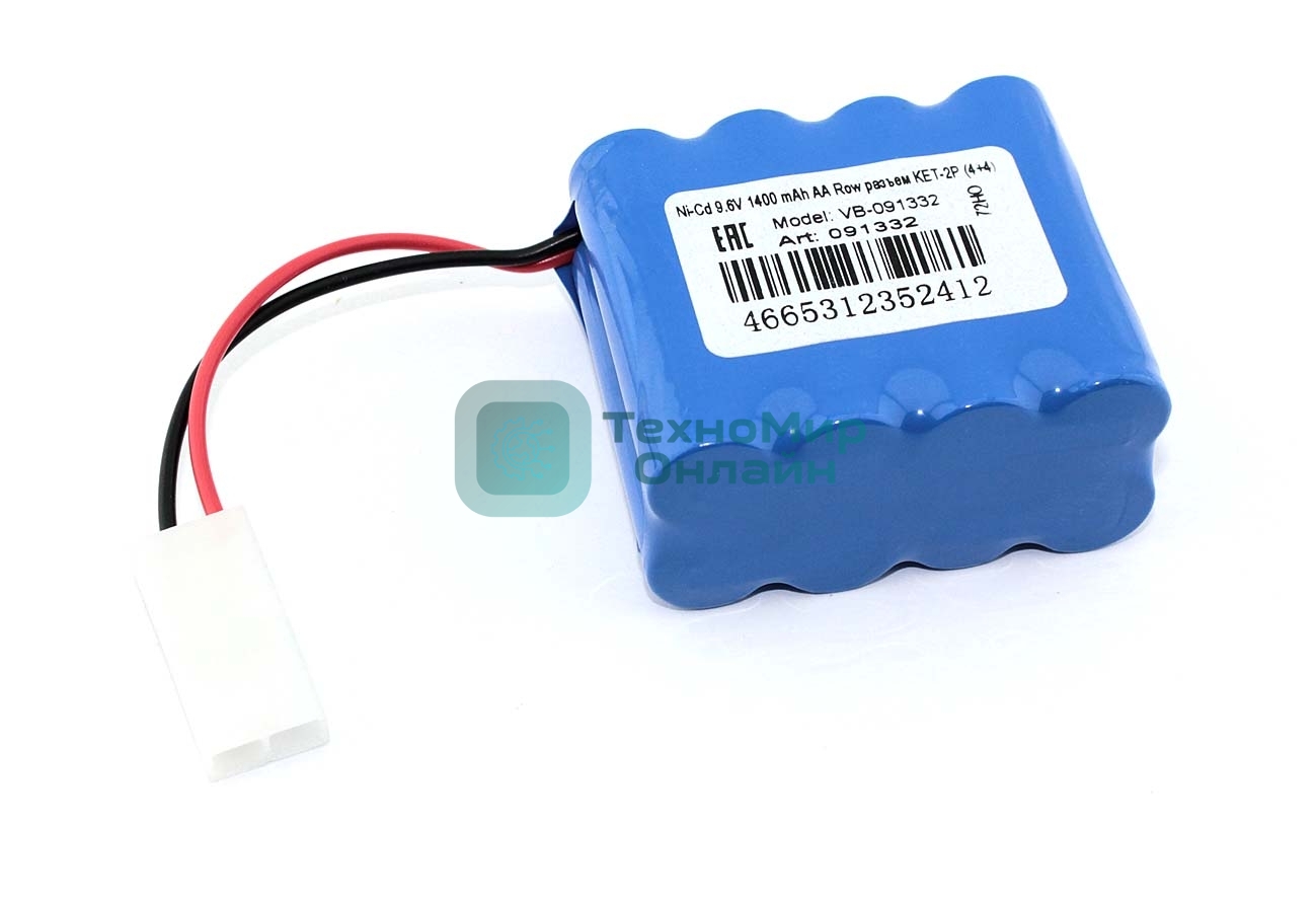 Аккумулятор Ni-Cd 9.6V 1400 mAh AA Row разъем KET-2P (4+4)