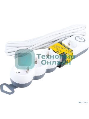 Удлинитель IEK WYP53-16-05-05-ZK У05В с выключателем 5 мест 2P+PE/5 м 3х1,5 мм2 16А/250В UNO