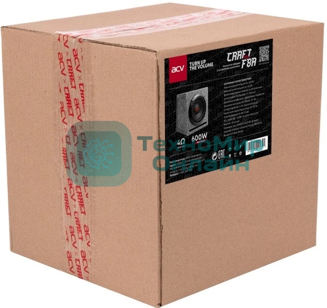 Сабвуфер автомобильный ACV CRAFT F8A 200Вт активный (20 см/8