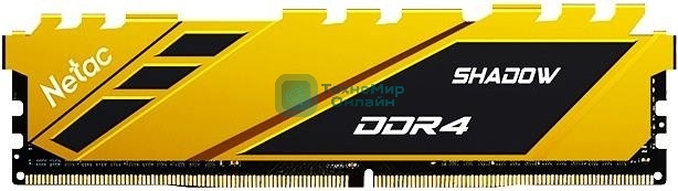Оперативная память NETAC Shadow, DDR4, 8GB (1x8GB), 2666MHz, CL19, DIMM, с радиаторами, красный