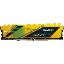 Оперативная память NETAC Shadow, DDR4, 8GB (1x8GB), 2666MHz, CL19, DIMM, с радиаторами, красный