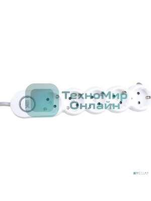 Удлинитель IEK WYP53-16-05-05-ZK У05В с выключателем 5 мест 2P+PE/5 м 3х1,5 мм2 16А/250В UNO
