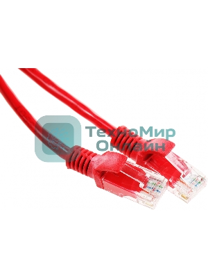 Патч-корд UTP Cablexpert cat.5e, 2м, литой, многожильный, красный