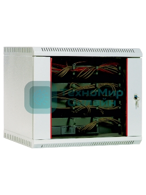 Шкаф настенный ЦМО ШРН-15.650 15U 600x650мм пер.дв.стекл несъемные бок.пан. 50кг серый