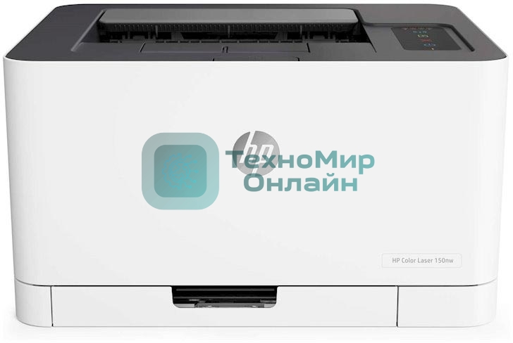 Принтер лазерный HP Color Laser 150nw (4ZB95A), A4, цветной, печ. до 18 стр/мин. (ч/б) до 4 стр/мин. (цвет), 600 x 600 dpi, USB, RJ-45, Wi-Fi, Air Print, Mopria