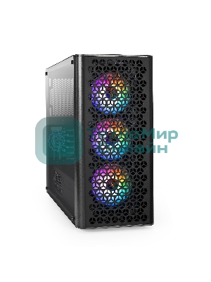 Компьютерный корпус Miditower ExeGate EVO-9202-NPX600 (ATX, БП 600NPX с вент. 12 см, с окном, 1*USB+1*USB 3.0, аудио, 3 вент. 12см с RGb подсветкой)