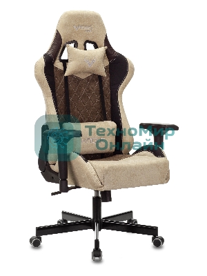 Кресло игровое Бюрократ VIKING 7 KNIGHT BR FABRIC коричневый текстиль/эко.кожа крестовина металл/пластик