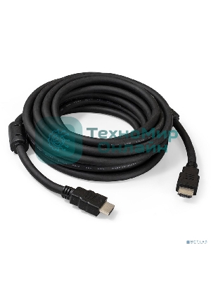 Кабель HDMI Exegate EX287725RUS EX-CC-HDMI2-5.0F (19M/19M, v2.0, 5м, 4K UHD, Ethernet, ферритовые кольца, позолоченные контакты)