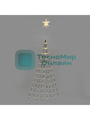 Гирлянда светодиодная Neon-night из росы с макушкой на елку 9 нитей х 2м, 200 LED, эффект водопада, теплый белый, 230В N