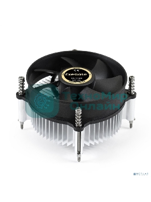 Кулер для процессора ExeGate EK-11508 серебристый/черный, 90 мм, алюминий, 2200 об/мин, 22 дБ, 3 pin, 75 Вт, 60 мм