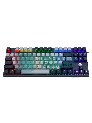 Клавиатура проводная механическая Gembird KB-G600, 87кл, Rainbow, красн.свитчи, 1.8м, черная