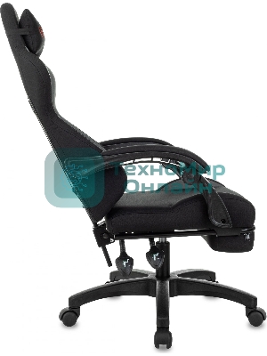 Кресло Zombie Shadow черный/серый, ткань, подставка для ног