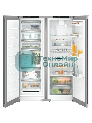 Холодильник Liebherr Комбинация XRFsf 5240-22 001(SFNsfd 5247-22 001+ SRsfd 5220-22 001) серебристый двухкамерный 412/262л морозилка сбоку, Side by Side