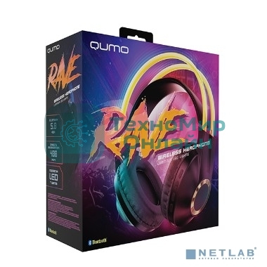 Беспроводные/проводные наушники QUMO Party Rave BT 0078 золотой, накладные, Bluetooth + проводной, до 10 ч