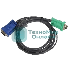 Кабель KVM ATEN 2L-5201U USB(тип А Male)+HDB15(Male) <-> SPHD15(Male) 1,2м., черный.