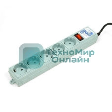 Фильтр-удлинитель Power Cube B 5,0 м 5 розеток (серый) 10А/2,2 кВт