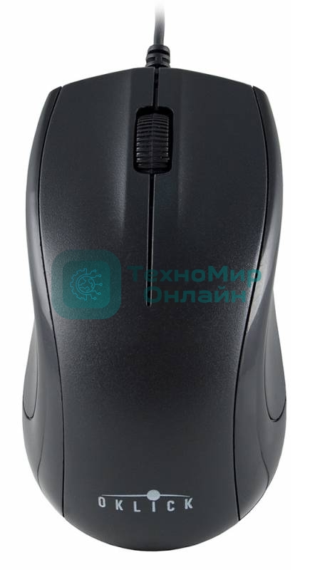 Мышь проводная Oklick 185M черный, 1200 dpi, USB, кнопки - 3