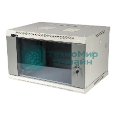 Шкаф коммутационный Lanmaster (TWT-CBWPG-6U-6X4-GY) 6U 600x400 мм пер. дв. стекл 60 кг серый