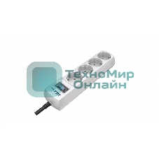 Сетевой фильтр Pilot mini 10 м, 4 розетки, белый, коробка