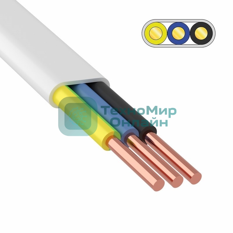 Провод ПБВВ/ПУСП 3x2,5 мм², 100 м ГОСТ 26445-85, ТУ 3551-021-38229892-2017