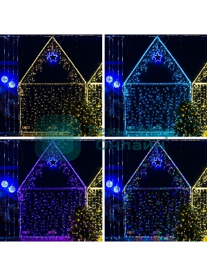 Гирлянда Neon-night Айсикл (бахрома) светодиодный, 4,8 х 0,6 м, прозрачный провод, 230 В, диоды RGB, 176 LED