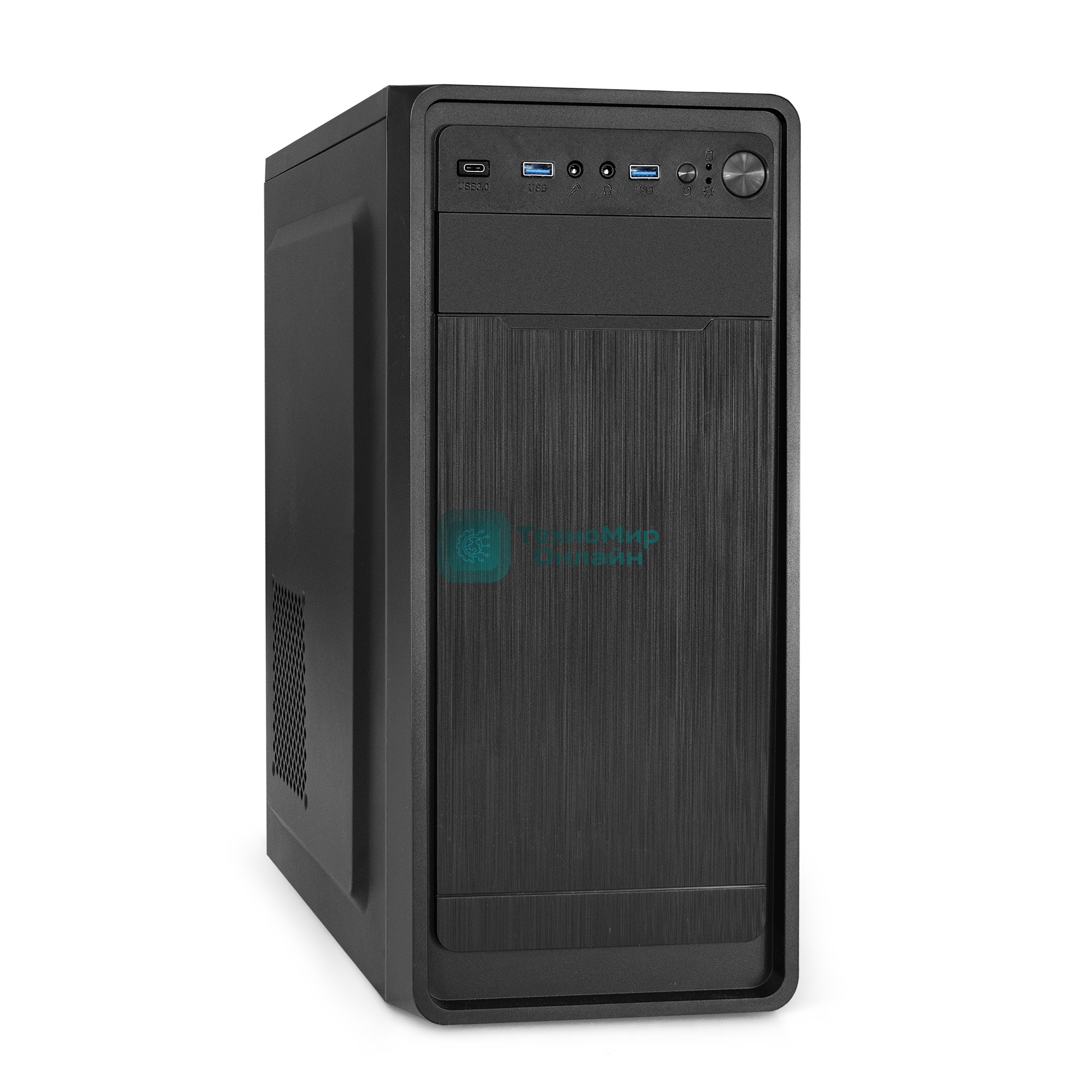 Компьютерный корпус Miditower ExeGate EX287372RUS XP-332UC-XP350 (ATX, XP350 с вент. 12см, 2*USB 3.0+1*TypeC, аудио, черный)