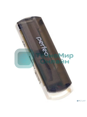 Кард-ридер Perfeo Card Reader SD/MMC+Micro SD+MS+M2, (PF-VI-R013 Black) черный (PF_4259)