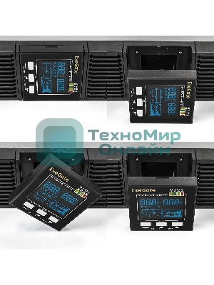Источник бесперебойного питания On-line ExeGate EP285648RUS PowerExpert ULS-3000.LCD.AVR.C13.USB.RS232.SNMP.2U 3000VA/3000W, On-Line, PF=1, LCD, 6*IEC-C13, RS232, USB, SNMP-slot, Rackmount 2U/Tower, черный