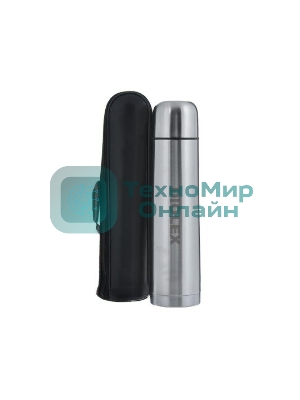 Термос Diolex DX-1000-B 1000 мл, с узкимгорлом, в чехле, нержавеющая сталь