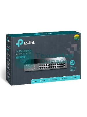Коммутатор TP-Link SMB TL-SG1024DE 24-Port Gigabit Easy Smart Switch, 24 10/100/100Mbps RJ45 ports, MTU/Port/Tag-based VLAN, QoS, IGMP Snooping