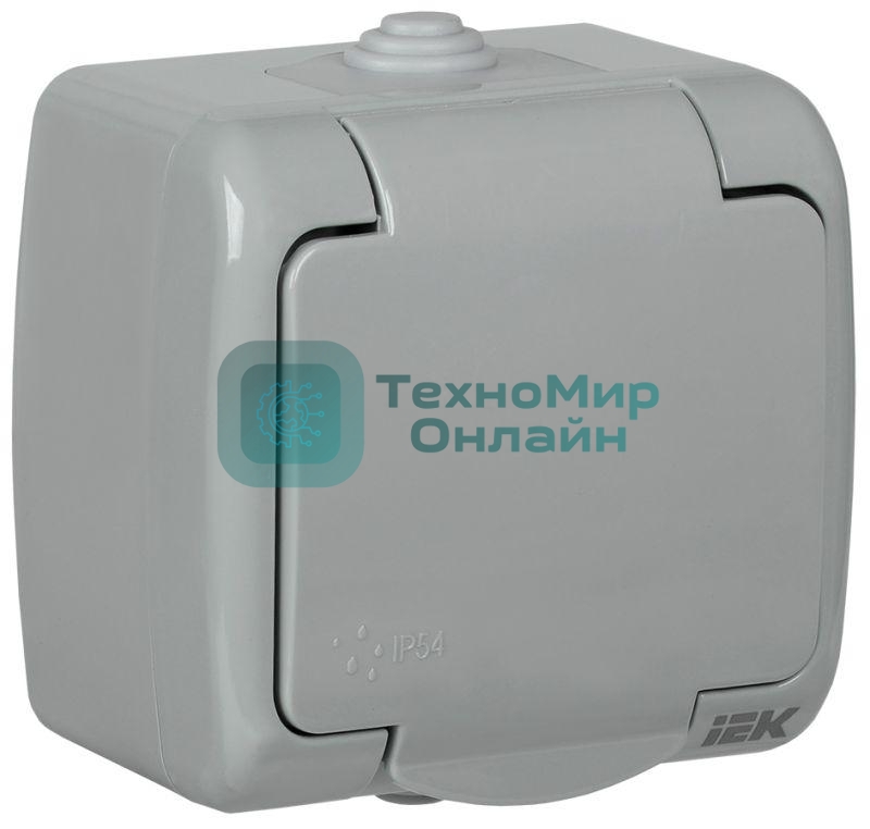 Розетка Iek ERA12-K03-16-54 РСш12-2-А 1-ая с з/к откр. уст. 16А IP54 AQUATIC