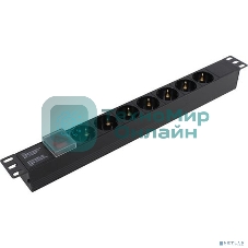 Блок розеток горизонтальный ExeGate ServerPro PDU-19H703 Al-7S-C20-SW, 19
