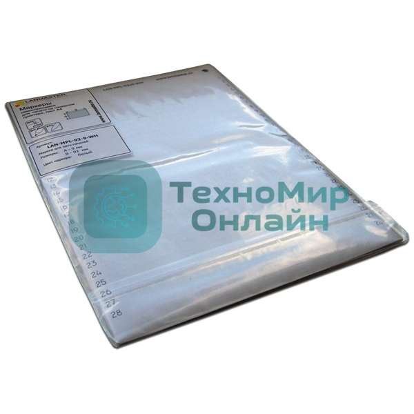 Маркер самоклеющийся, л.А4, 134х9, для патч-панелей, белый, 28 шт/л.