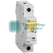 Выключатель автоматический однополюсный ВА47-60M 6А C 6кА MVA31-1-006-C IEK