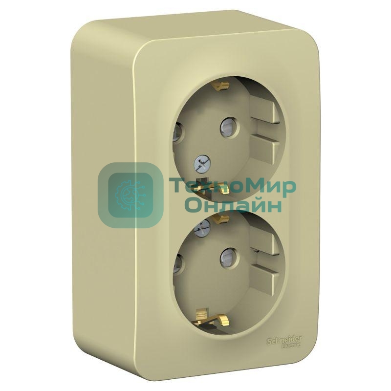 Розетка 2-м ОП Blanca 16А 250 В защ. шторки с заземл. изол. пласт. беж. SchE BLNRA011217