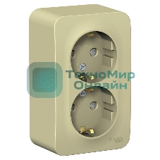 Розетка 2-м ОП Blanca 16А 250 В защ. шторки с заземл. изол. пласт. беж. SchE BLNRA011217