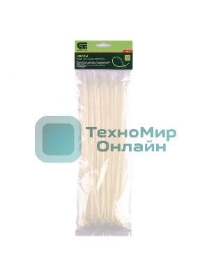 Хомуты Сибртех, 300 x 3,6 мм,пластмассовые,белые,100 шт.