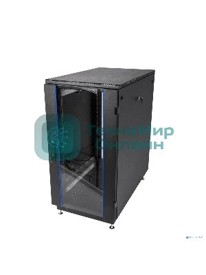 Шкаф телекоммуникационный напольный 18U (600x800) дверь стекло, черный (ШТК-М-18.6.8-1ААА-9005)